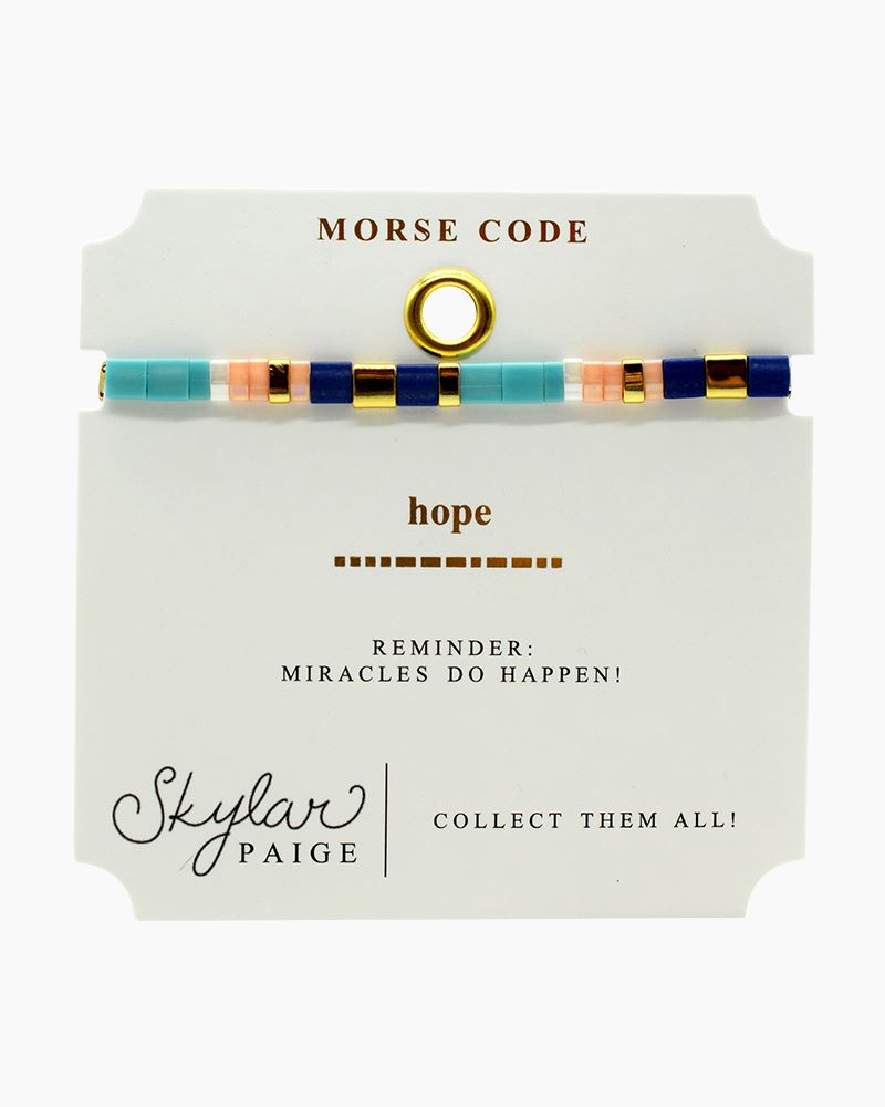 HOPE Morse Code Tila Beaded Bracelet
