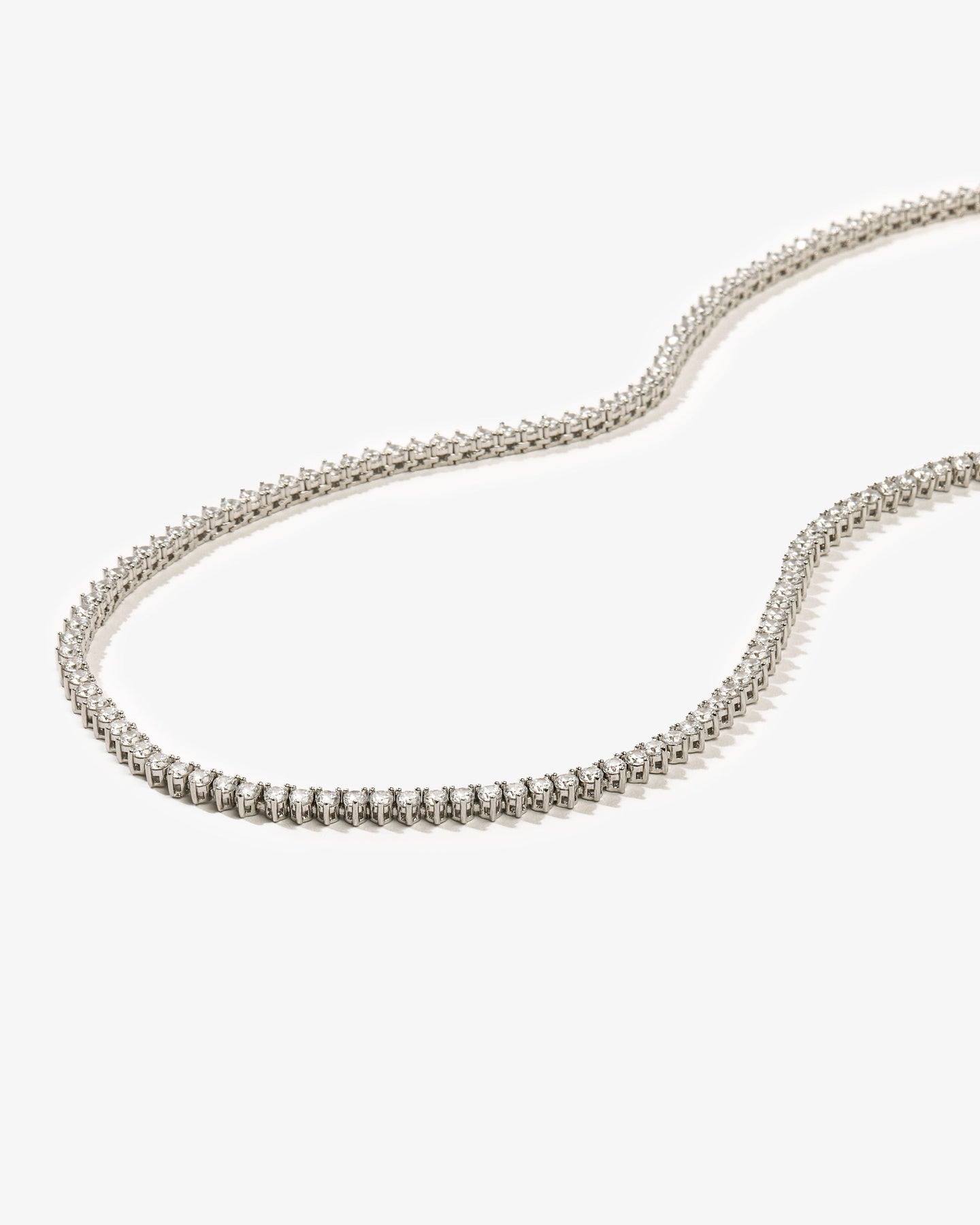 Not Your Basic Tennis Necklace 18" Silver