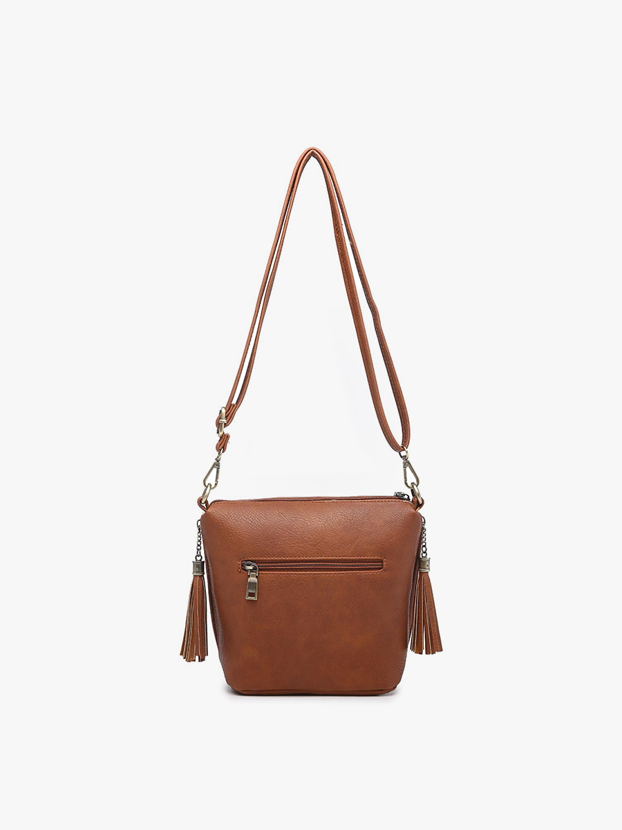 Crossbody with Tassel Zippers -Brown