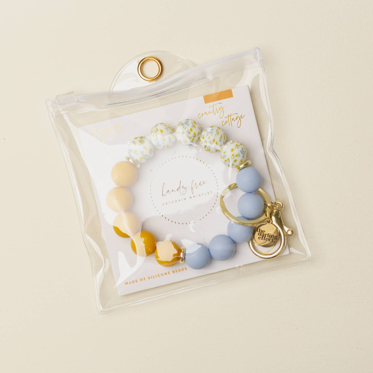 Hands-Free Silicone Bead Keychain Wristlet-Country Cottage