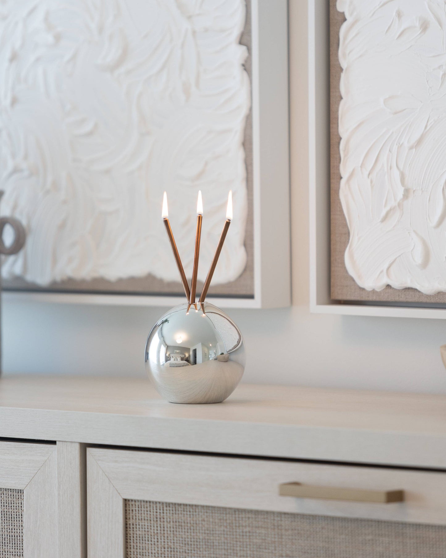 Everlasting Candle - Neva Vase Silver Metallic