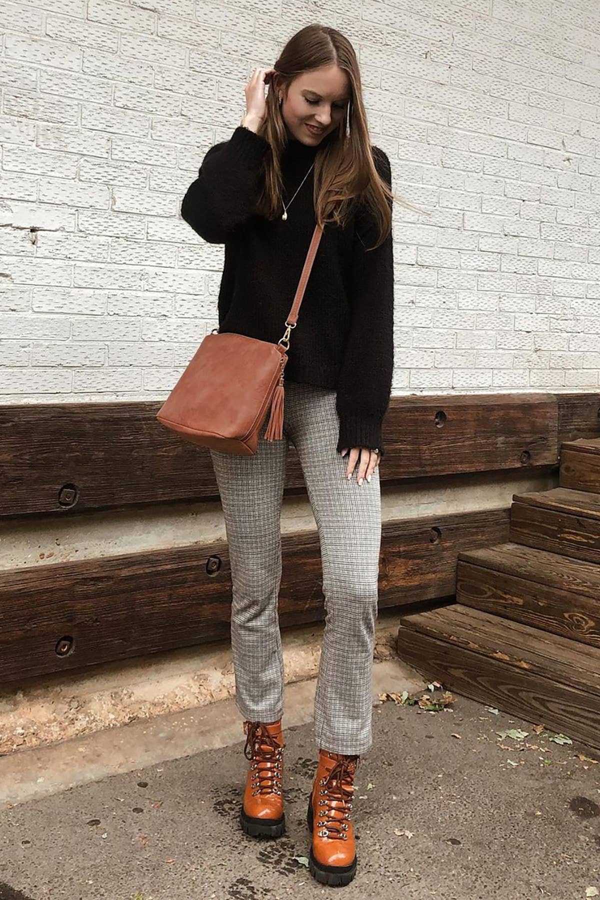 Crossbody with Tassel Zippers -Brown