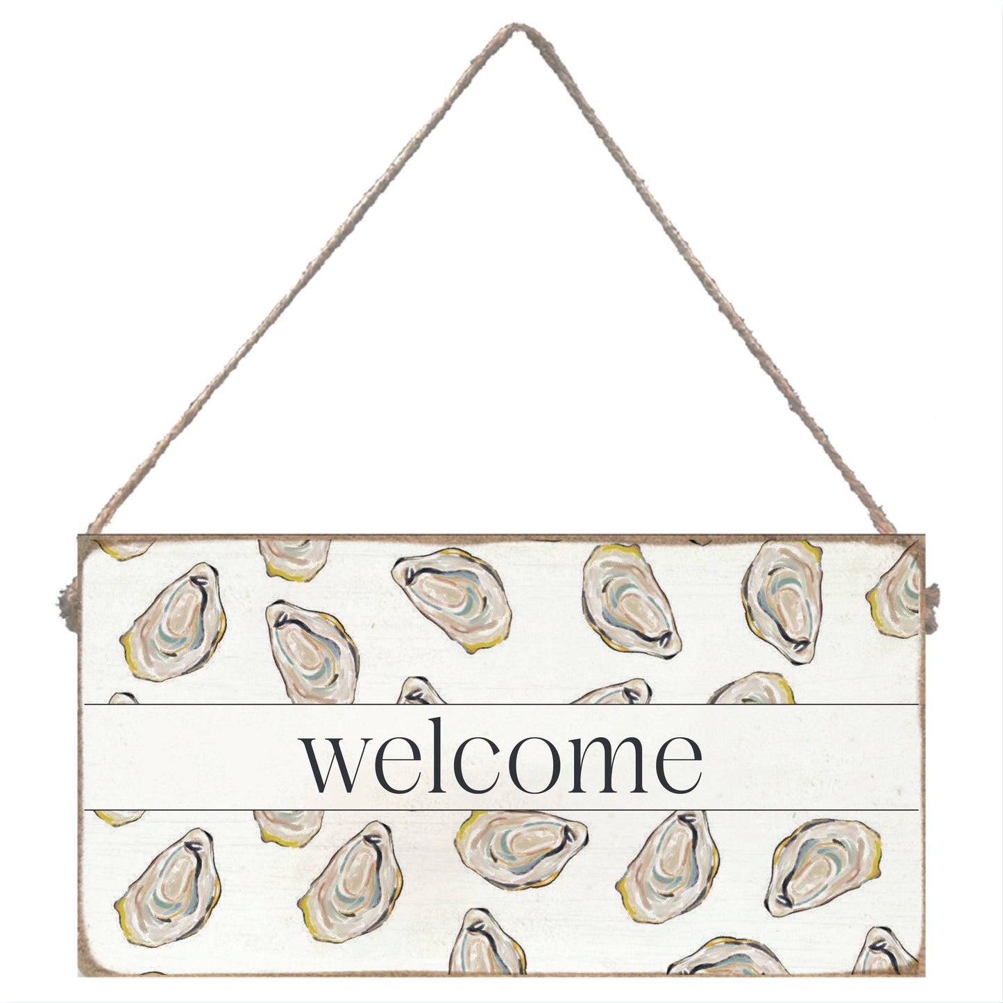 Watercolor Oysters Welcome Twine Sign