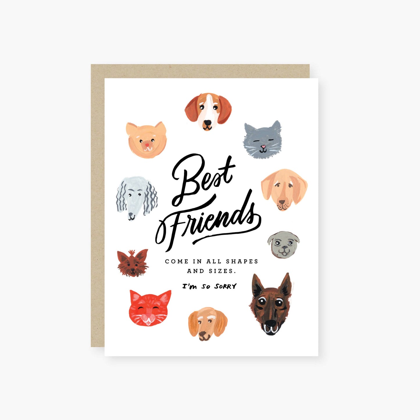 Best friends come in all shapes and sizes pet sympathy card