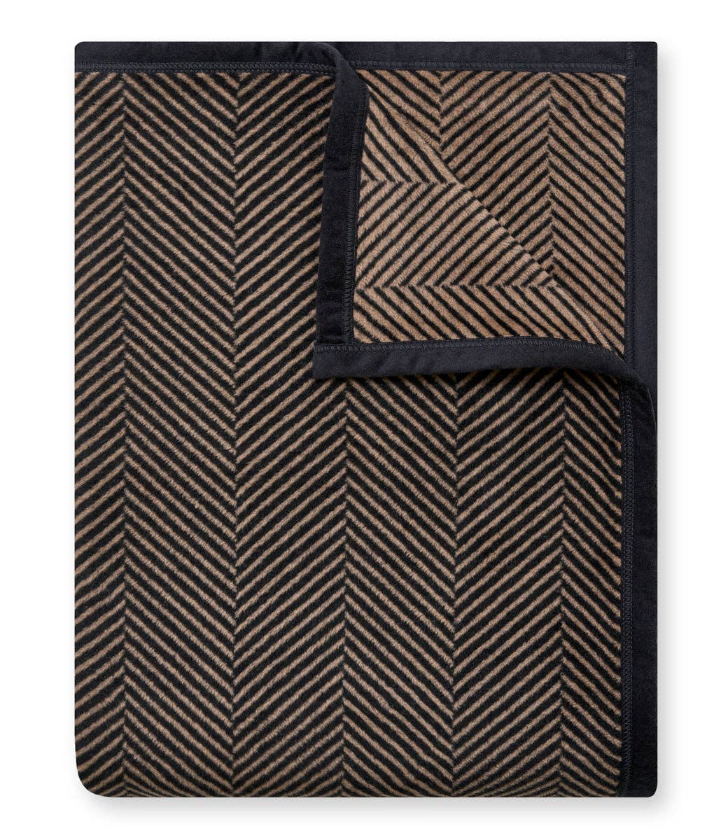 Harborview Herringbone Black Walnut Blanket