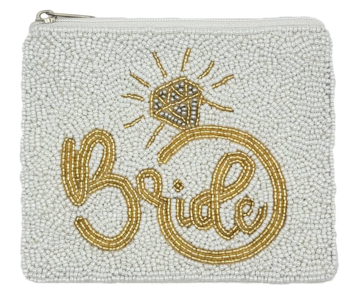 Bride Gold Ring Beaded Pouch