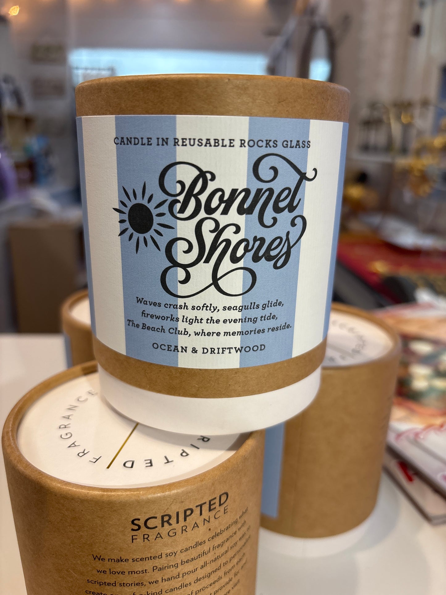 Bonnet Shores Soy Candle in Reusable Glass - Ocean & Driftwood