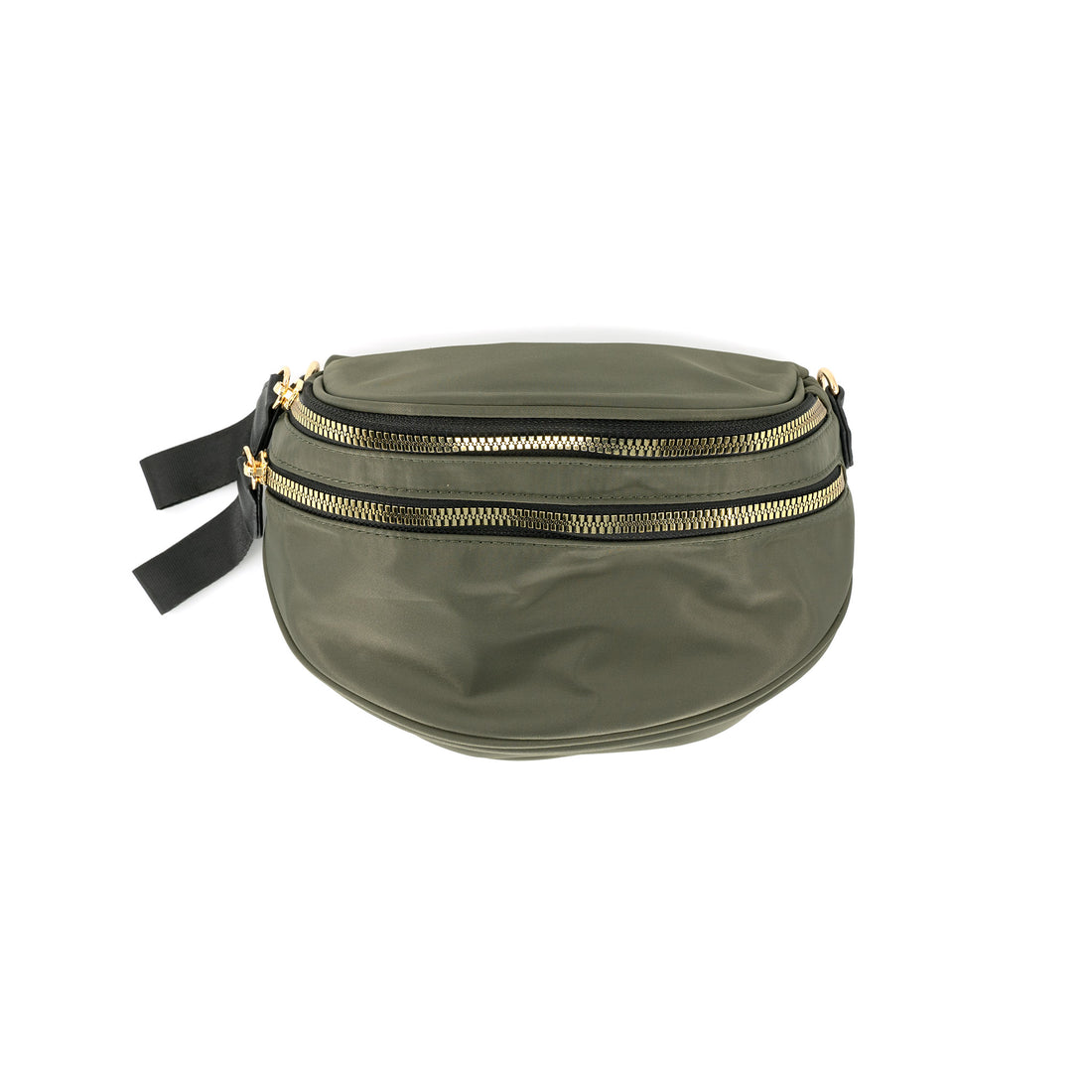 Olive Double Zipper Crossbody Bag