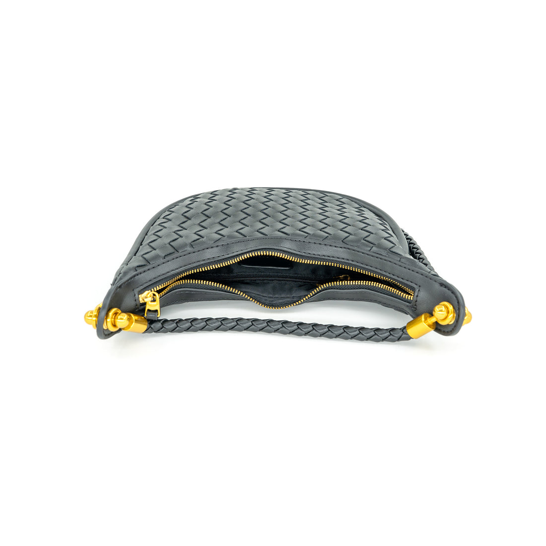Mini Woven Hobo Black