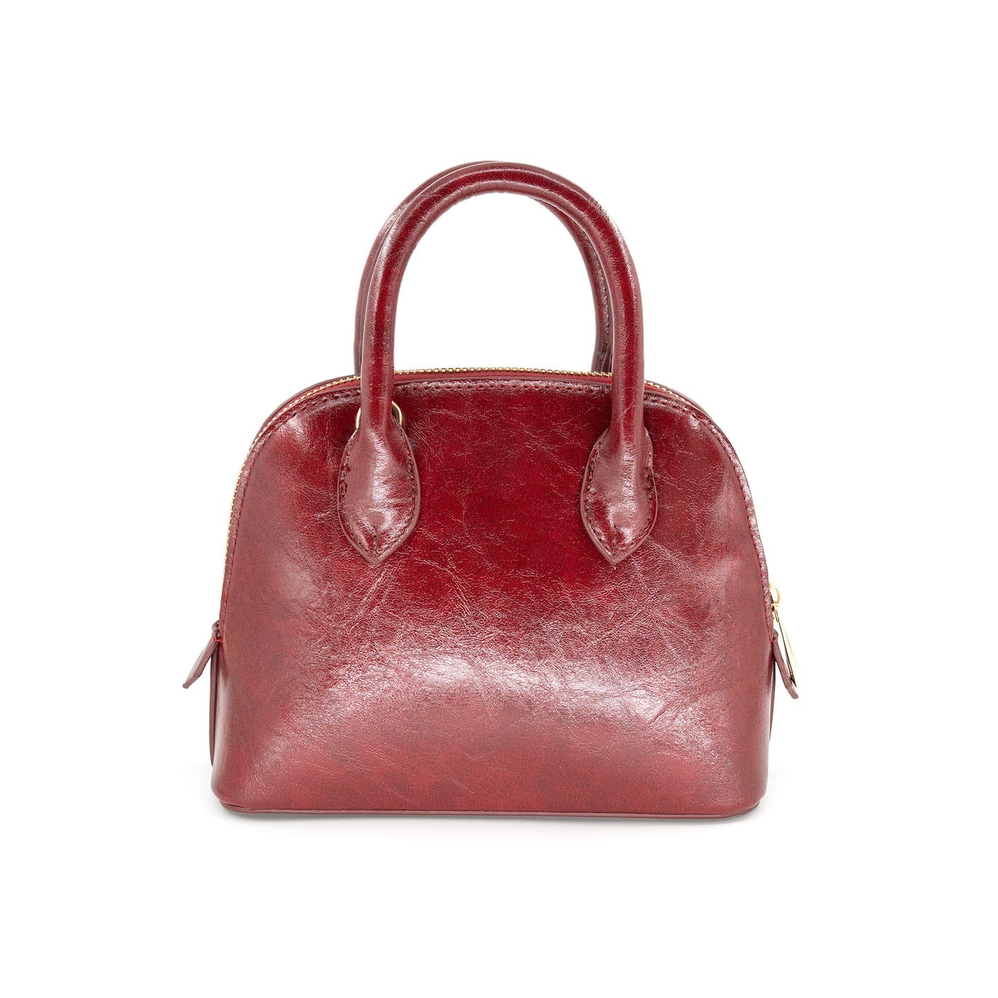 Burgundy Faux Leather Handbag and Crossbody