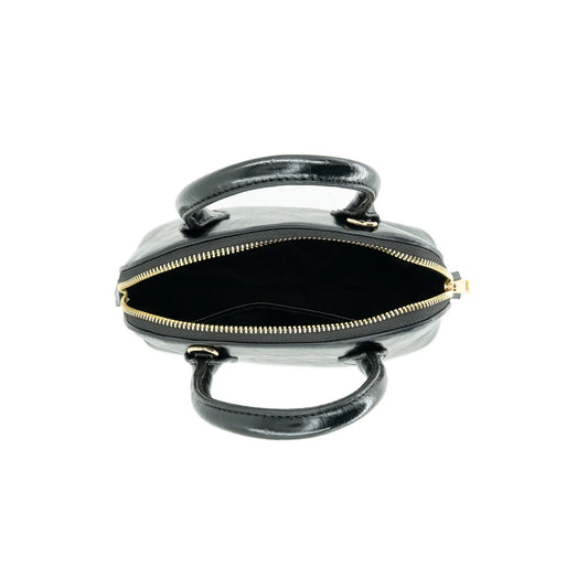 Black Faux Leather Handbag and Crossbody