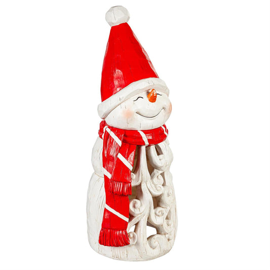 LED Resin Garden Statue, Snowman with Hat