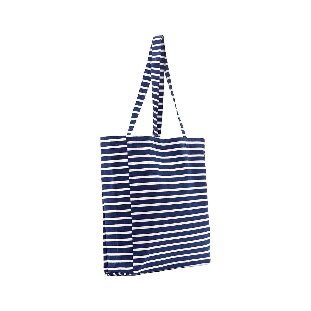 Breton Stripe Little Shopper Canvas Tote Bag