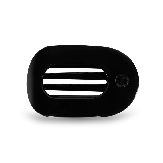 Jet Black Medium Round Flat Hair Clip