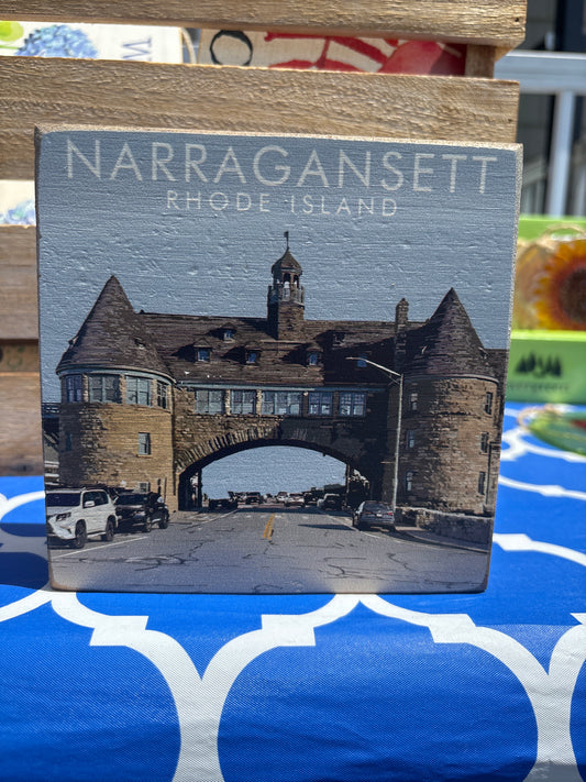 Narragansett Rhode Island Towers Decorative Wooden Block