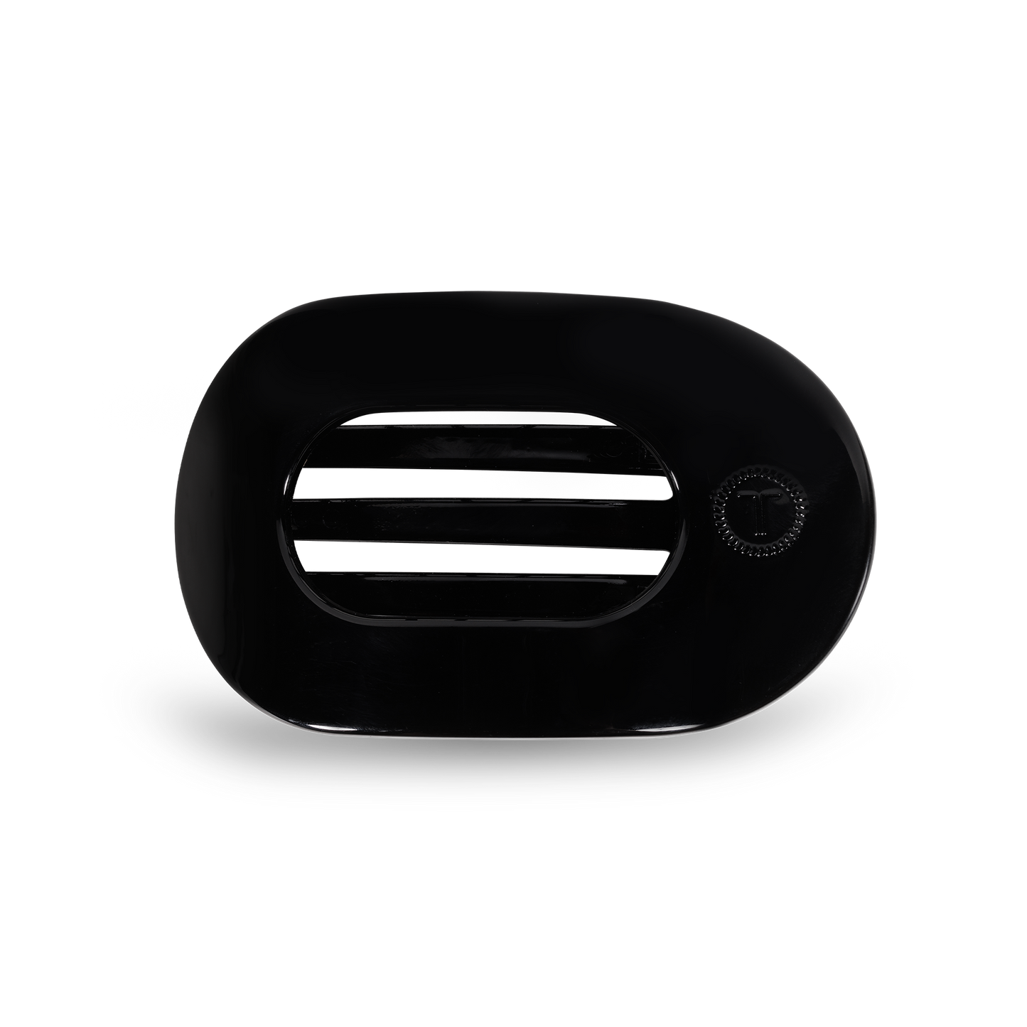 Jet Black Small Round Flat Hair Clip