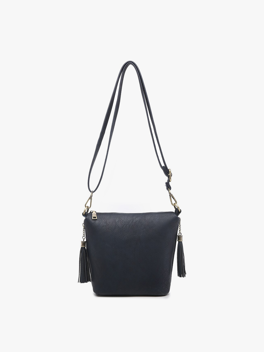 Crossbody with Tassel Zippers - Black