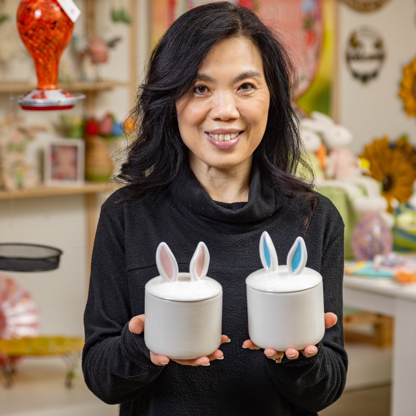 Bunny Ears Ceramic Trinket Dish