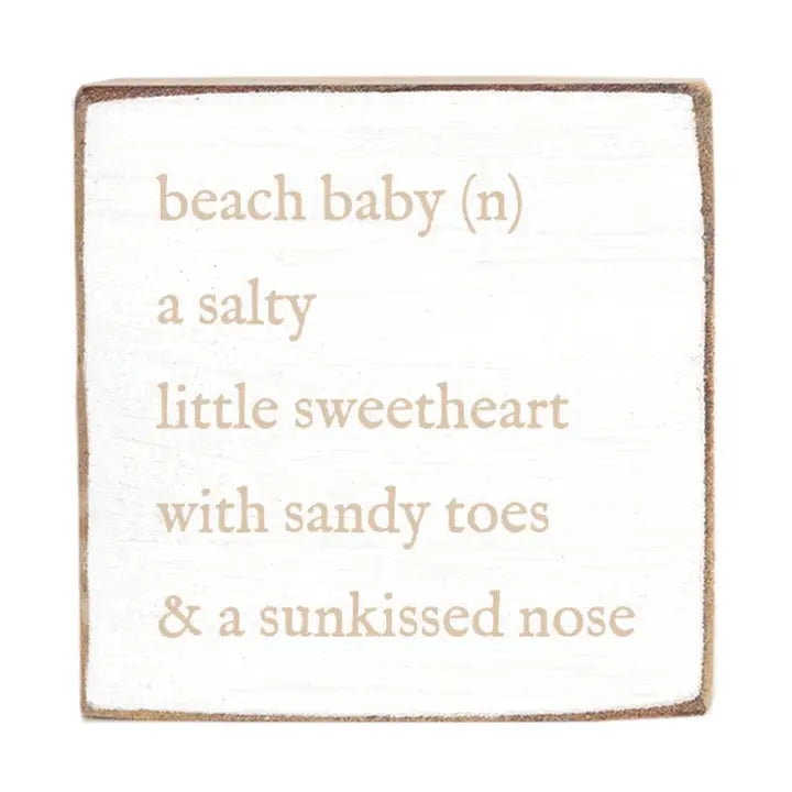Beach Baby Definition Decorative Wooden Block