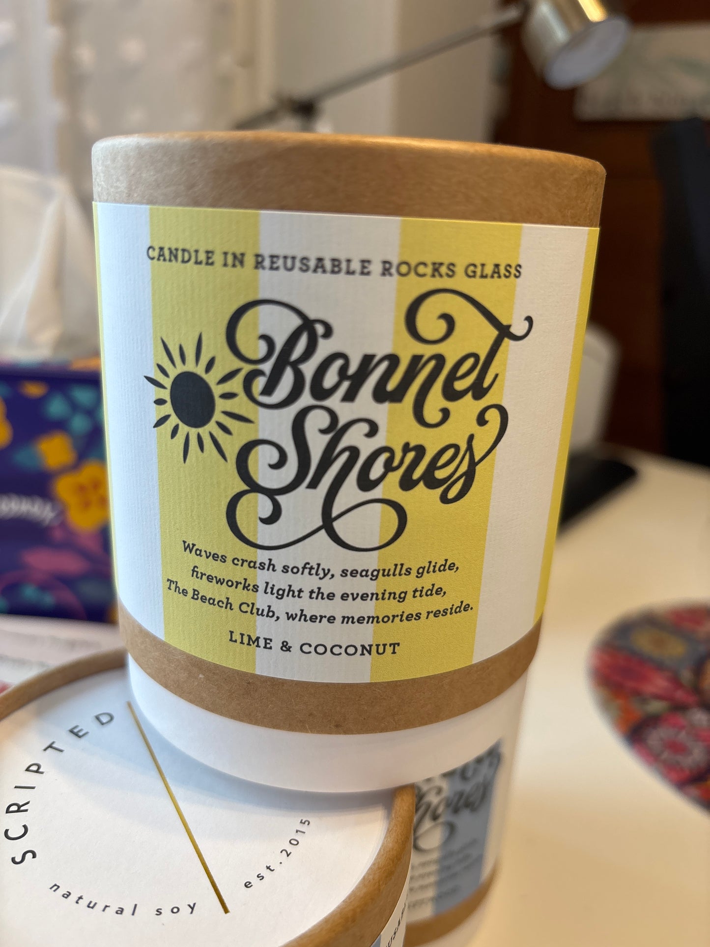 Bonnet Shores Soy Candle in Reusable Glass - Lime & Coconut