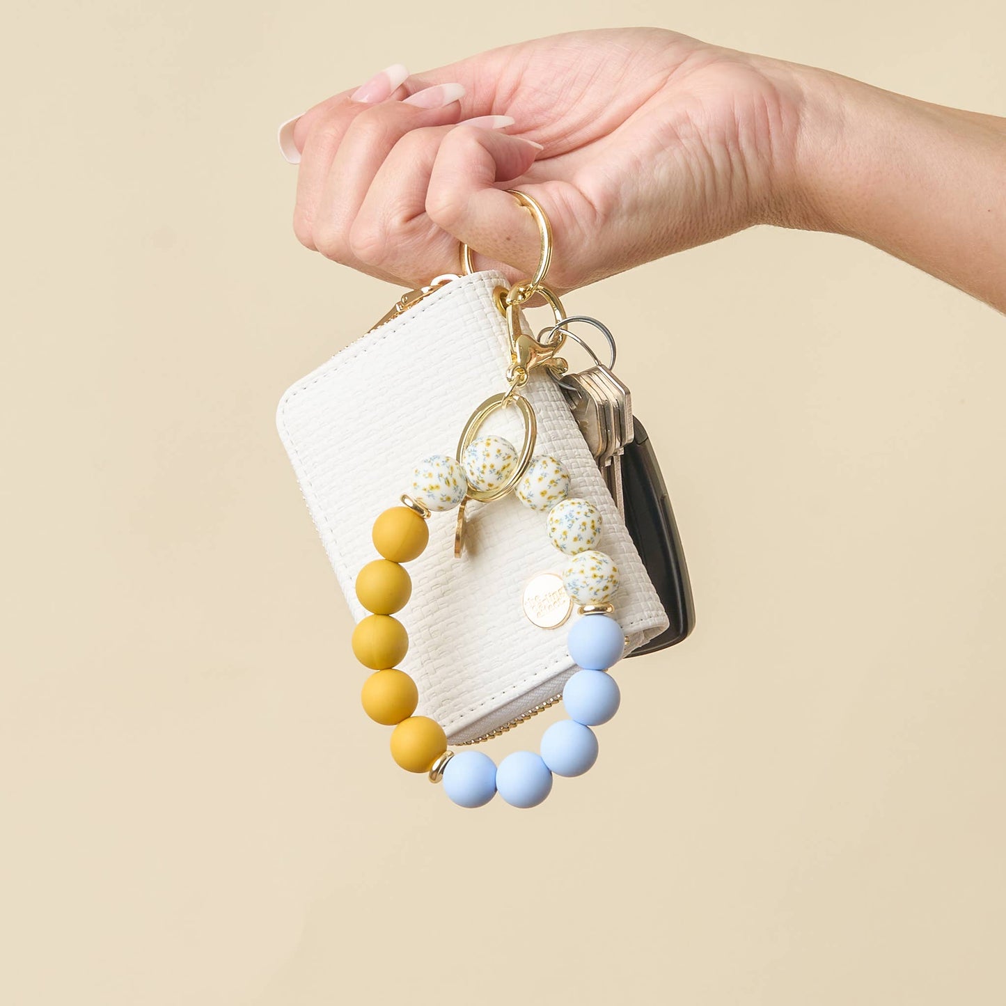 Hands-Free Silicone Bead Keychain Wristlet-Country Cottage