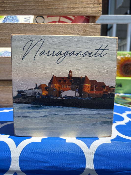 Narragansett Towers Decorative Wooden Block