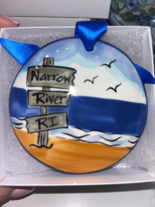 Narrow River Hand-Painted Ornament