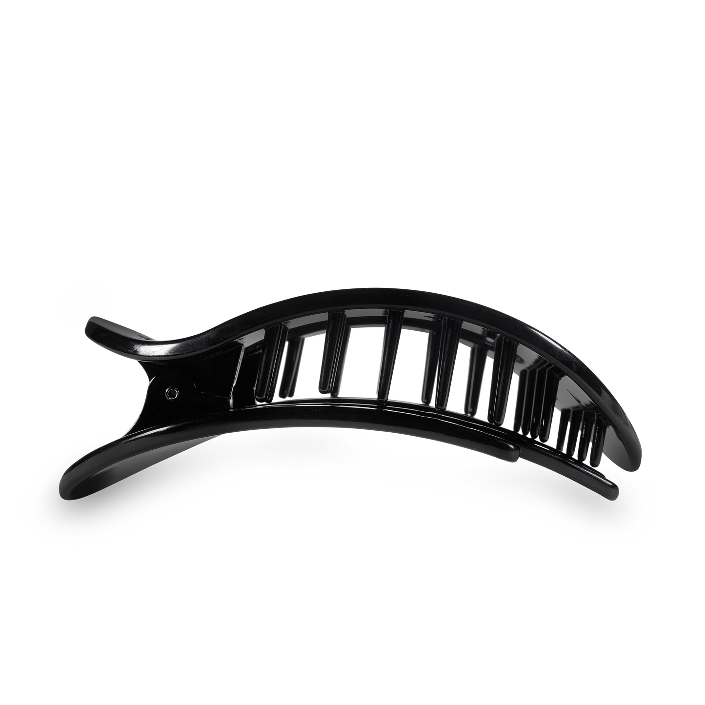 Jet Black Large Round Flat Hair Clip