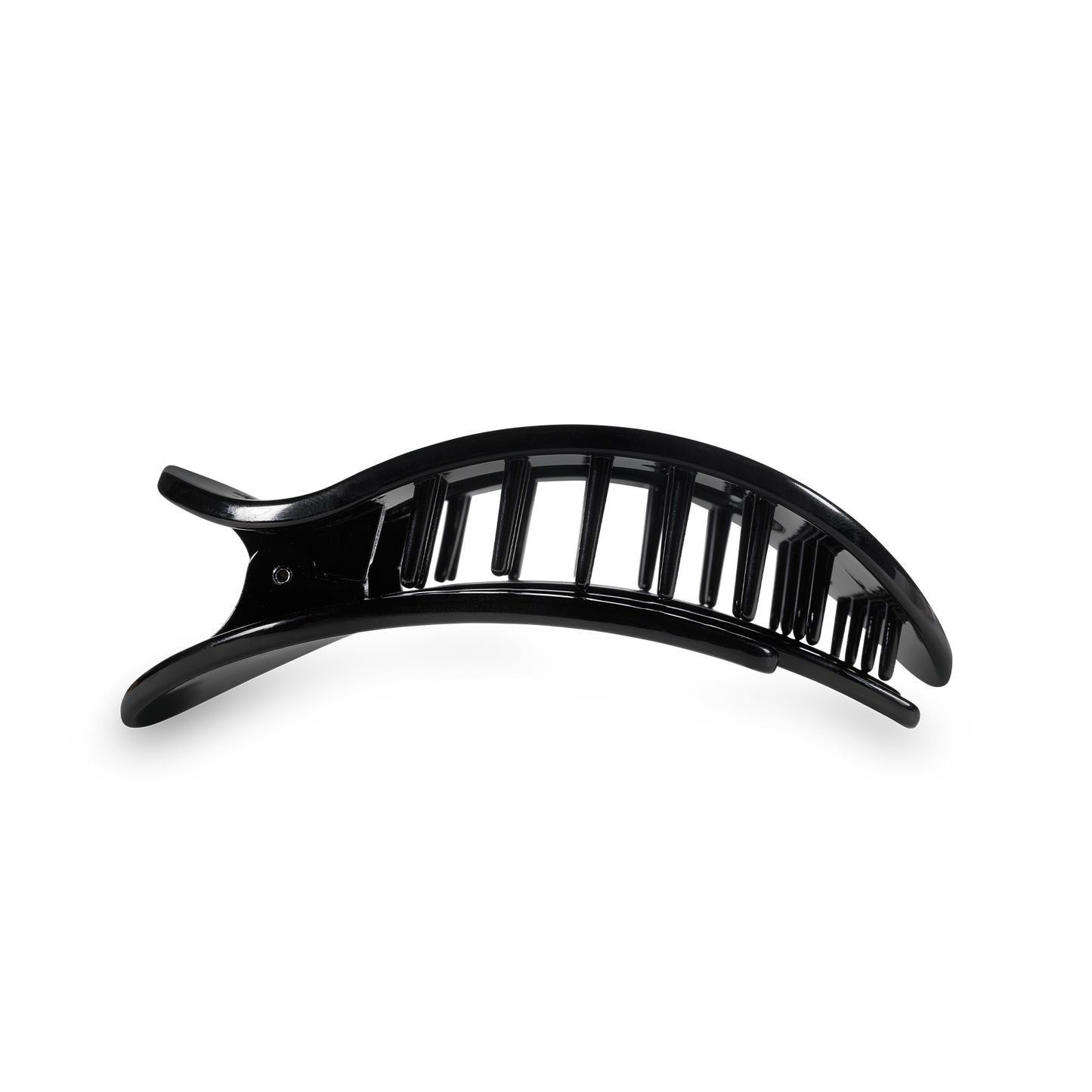 Jet Black Small Round Flat Hair Clip