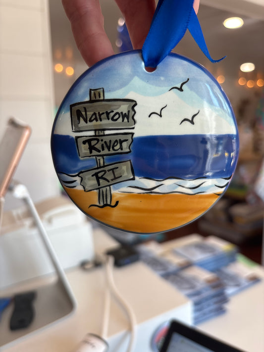 Narrow River Hand-Painted Ornament