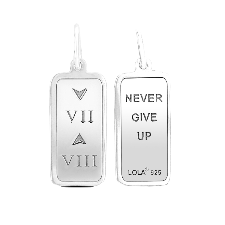 7 Down 8 Up Tag Silver