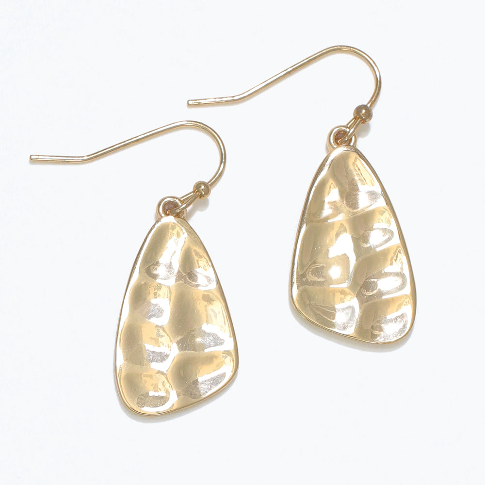 Gold Hammered Drops Earrings