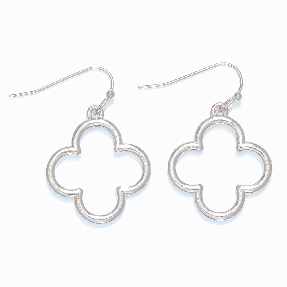 Silver Open Clover Earrings