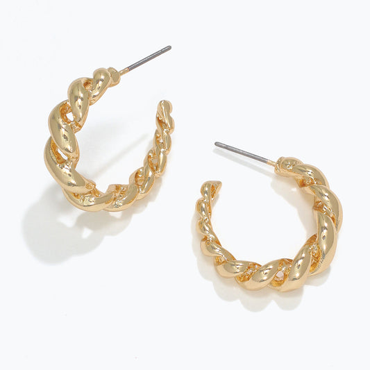 Gold Weave Hoops
