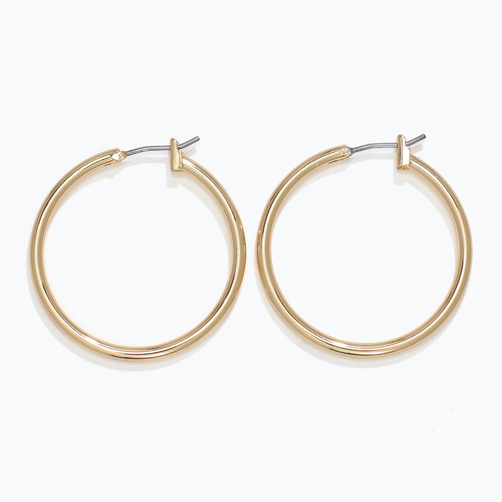 1" Gold Hoop Earrings