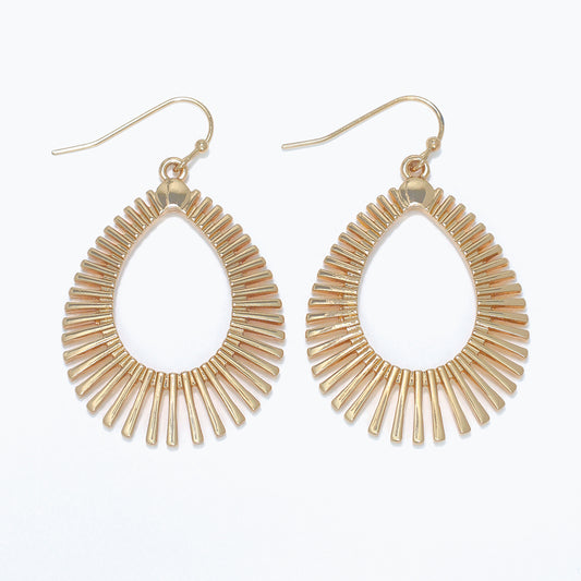 Gold Teardrop Burst Earrings