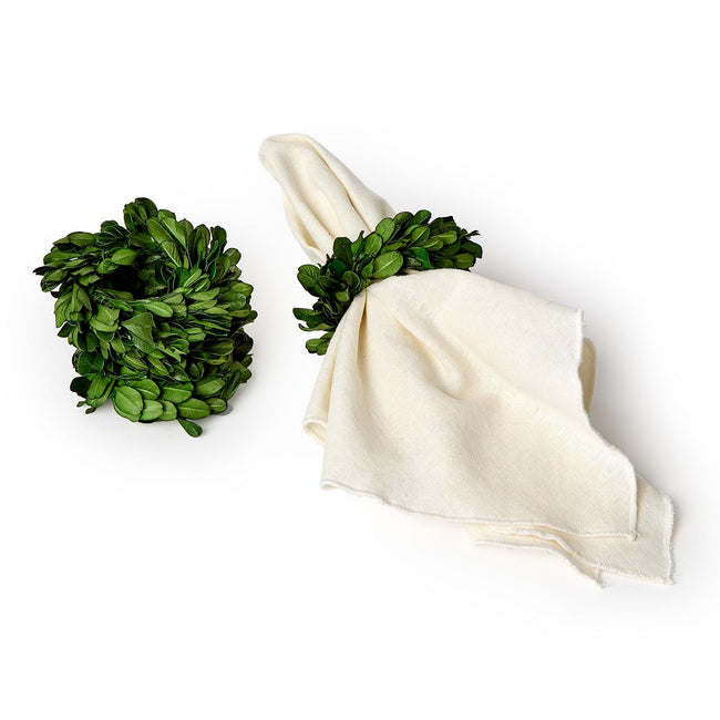 Preserved Boxwood Wreath Napkin Rings