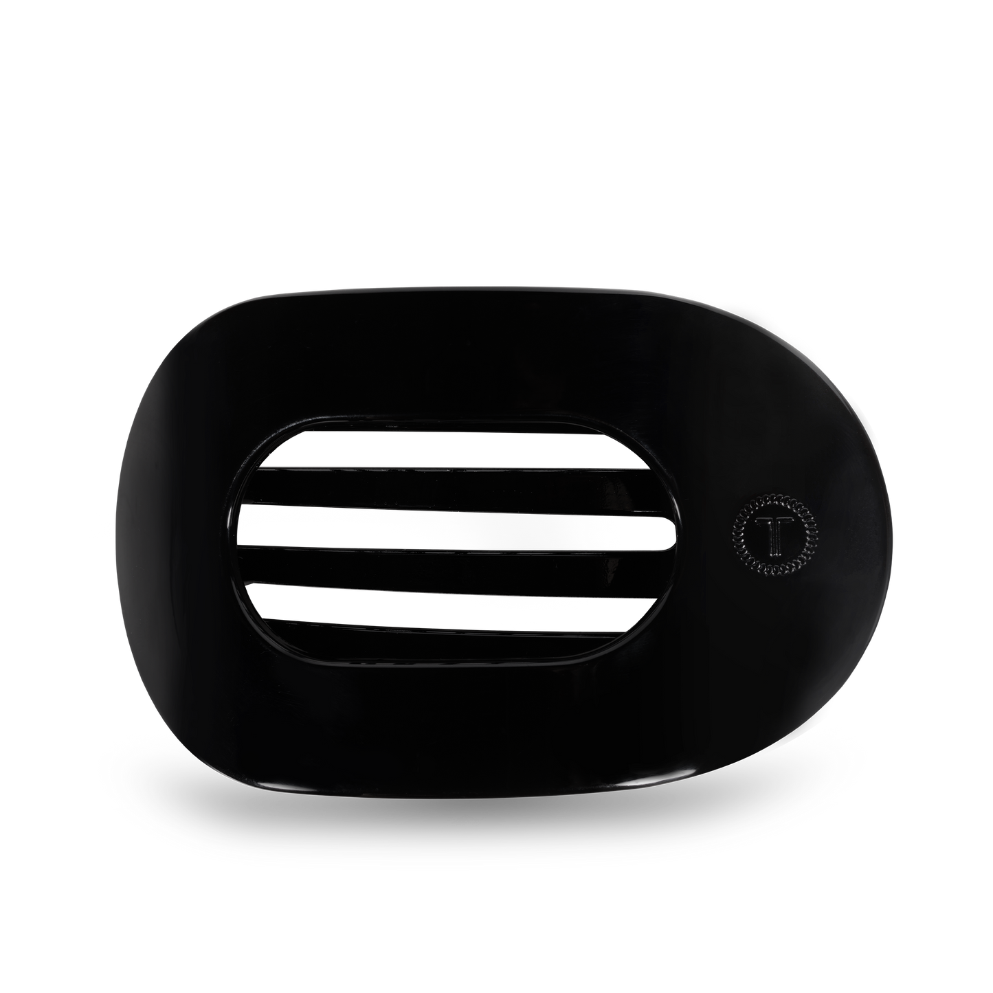 Jet Black Large Round Flat Hair Clip