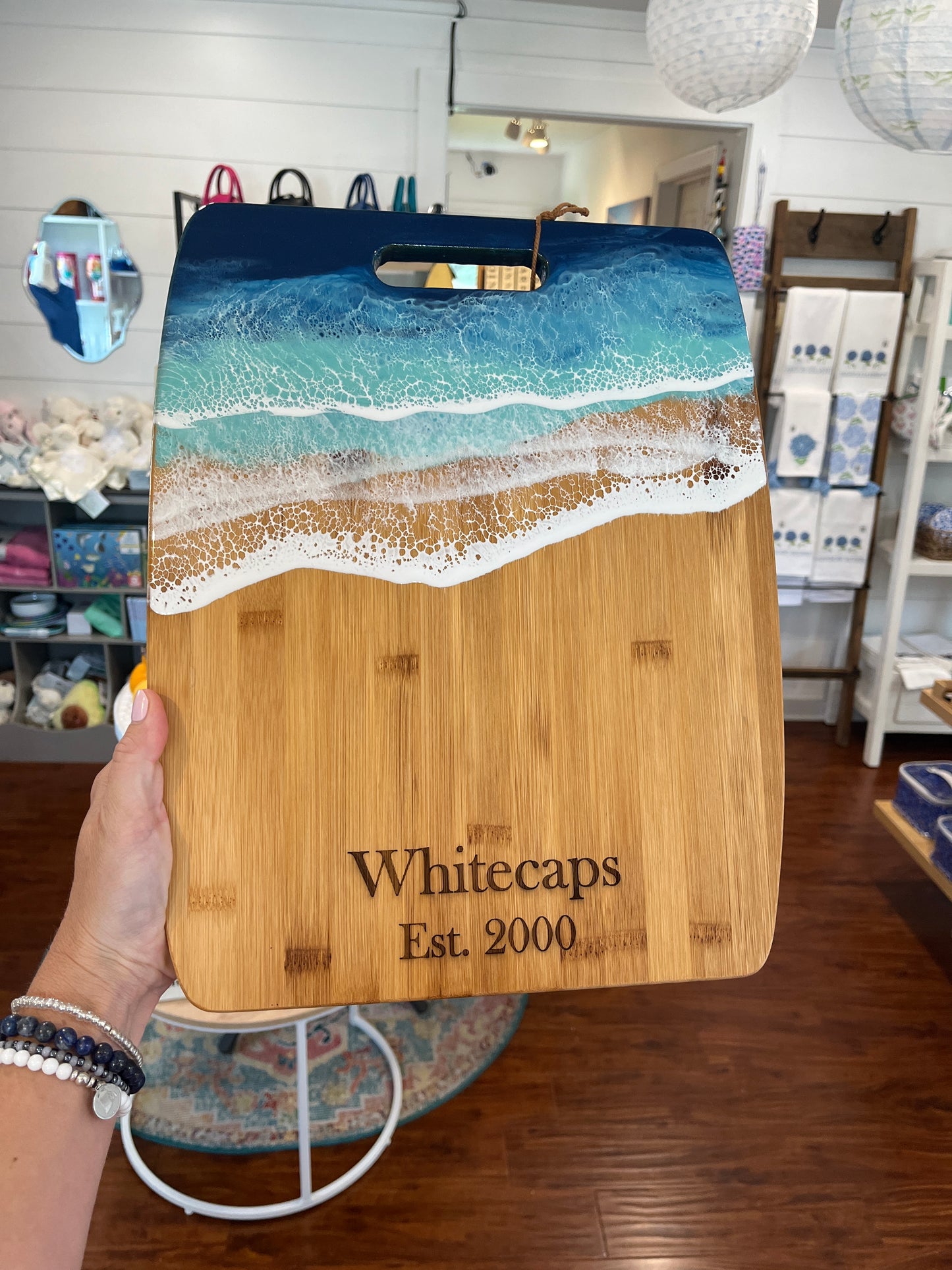 Personalized Cheese / Cutting / Charcuterie Board - Ocean Waves