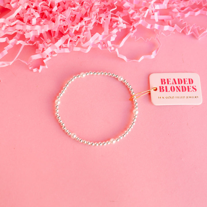 Madi Beaded Bracelet in Silver