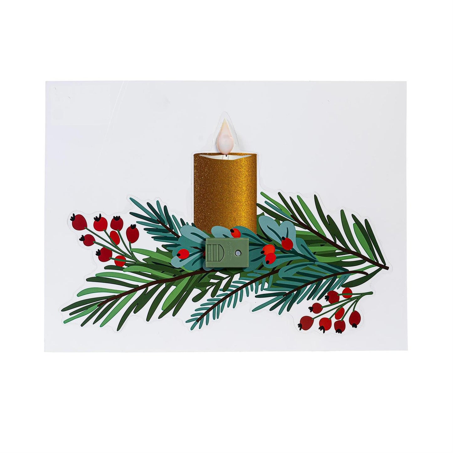 LED Holiday Poinsettia with Candle Window Decal