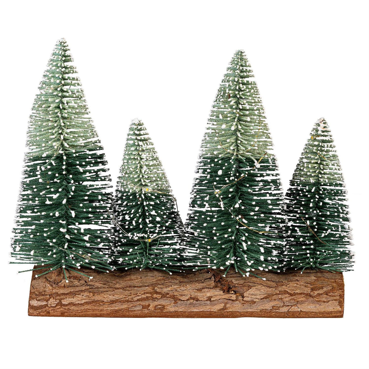 LED Ombre Bottle Brush Trees on Log
