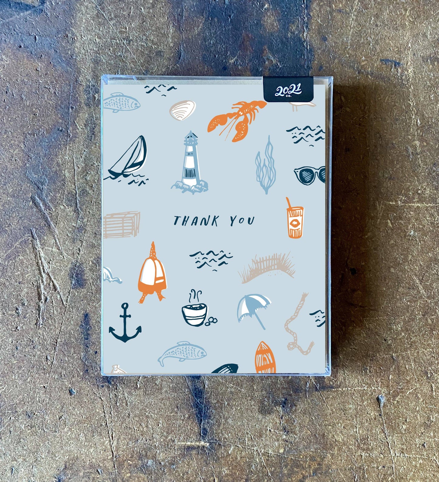 New England icons thank you card