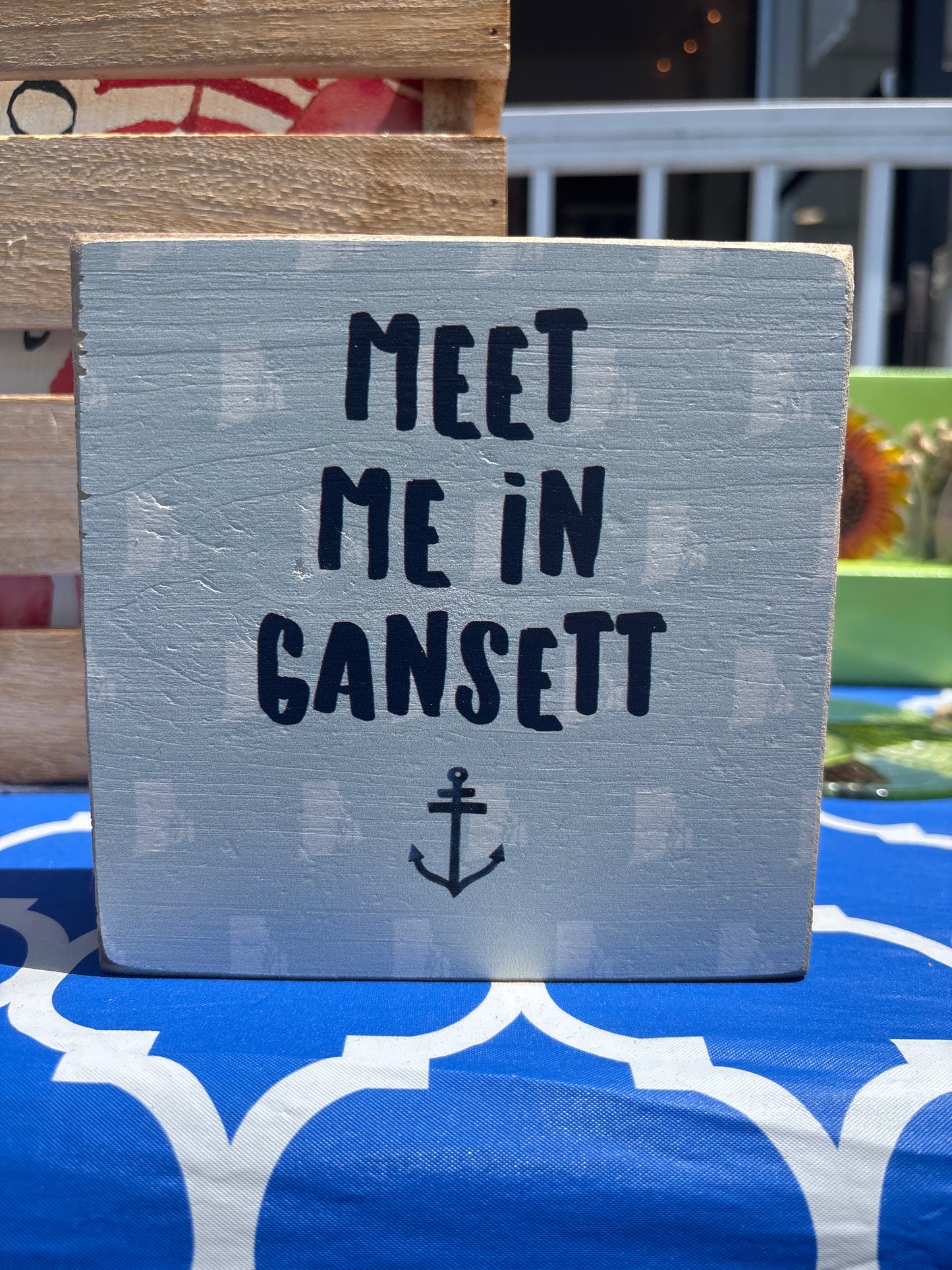 Meet Me in Gansett Decorative Wooden Block
