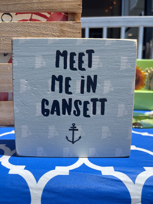 Meet Me in Gansett Decorative Wooden Block