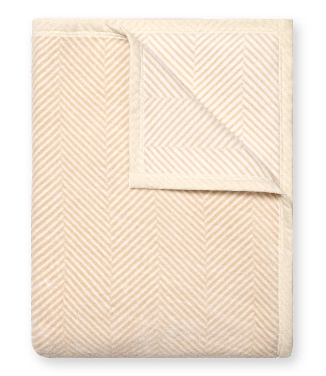 Harborview Herringbone Cream Blanket