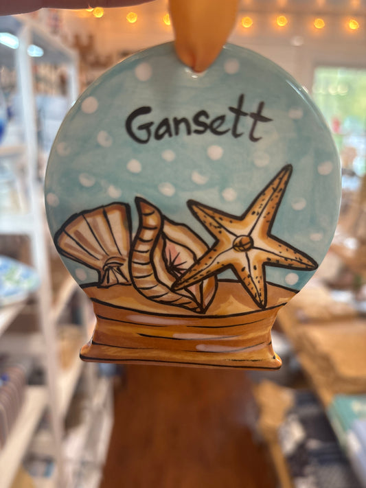 Gansett Snow Globe Hand-Painted Ornament