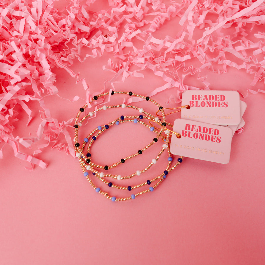 Navy Dainty Poppi Bracelet Gold