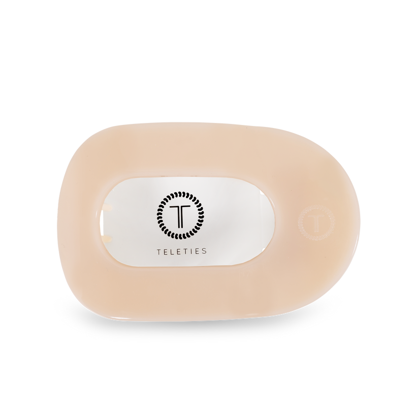 Almond Beige Medium Flat Round Hair Clip