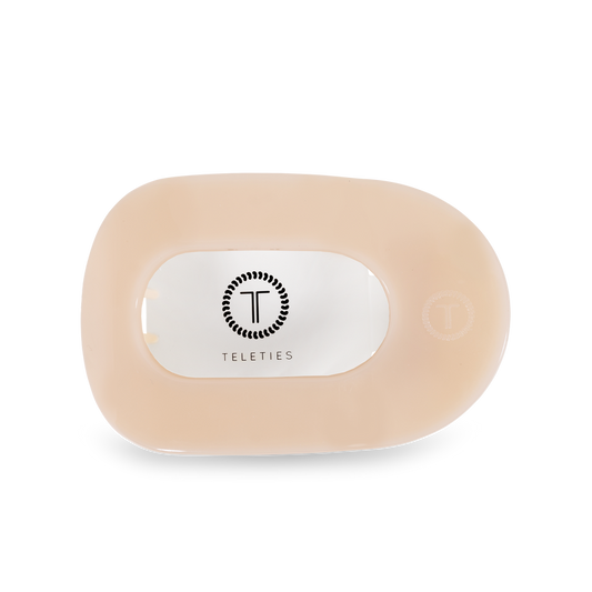 Almond Beige Medium Flat Round Hair Clip